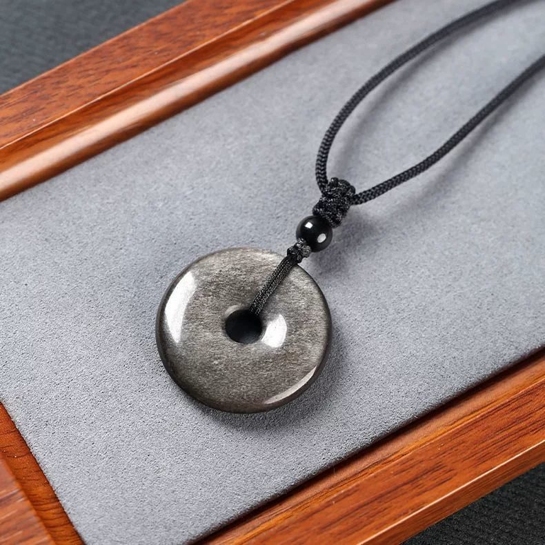 Silver Sheen Obsidian Pendant
